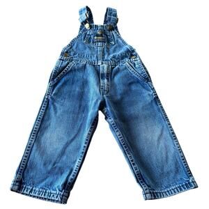 Vintage Made in USA Osh Kosh Blue Denim Jean Overalls Size 24 Month? Toddler